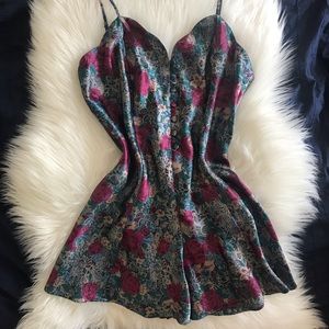 Silky floral romper